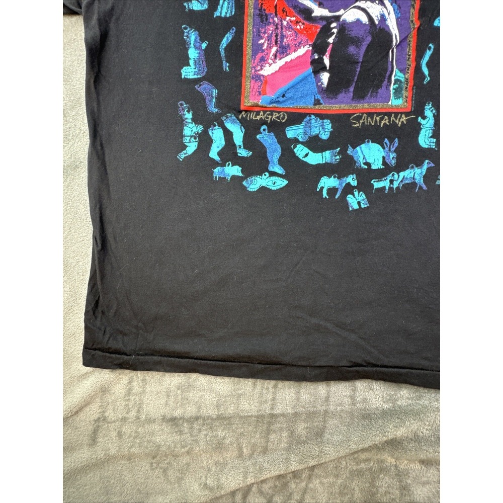Vintage 90s Carlos‎ Santana Milagro T Shirt Single Stitch Tour Concert Rock XL - Picture 9 of 16